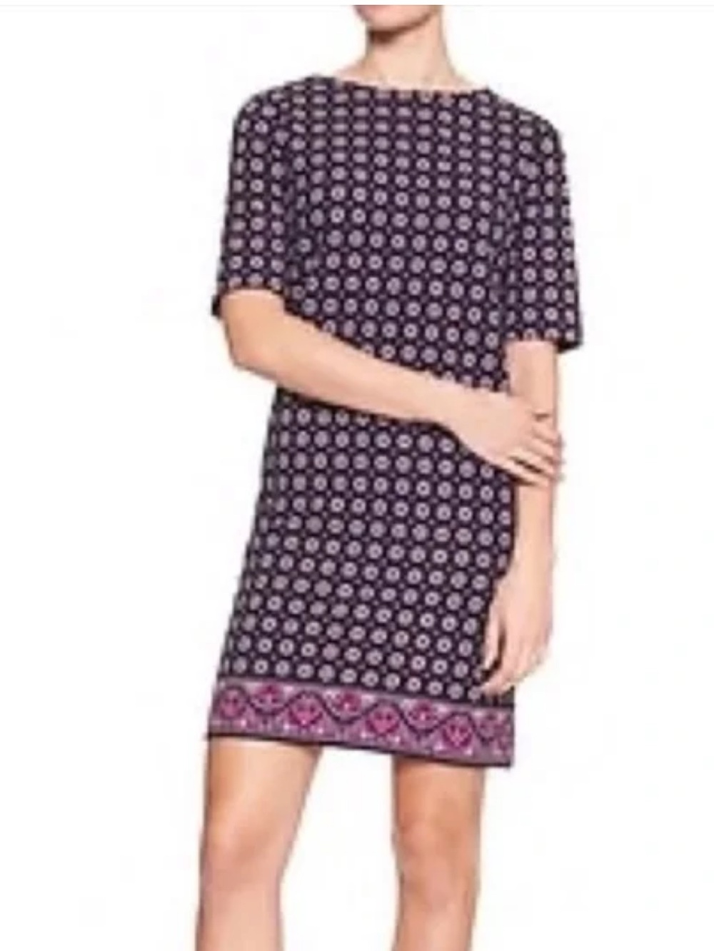 Banana Republic Purple and Black Floral Dress